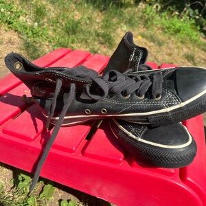 Converse Black leather high tops